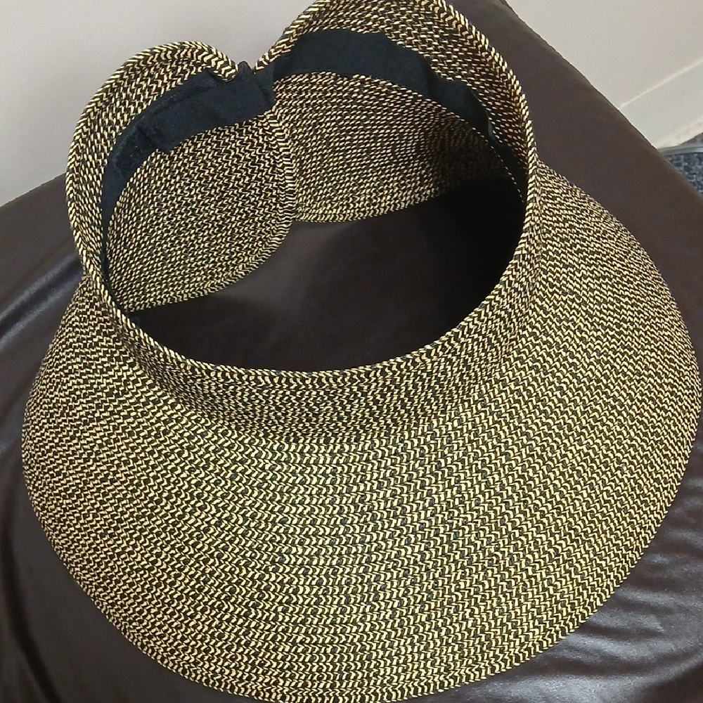 L*Space Woven Tan and Black Sun Visor